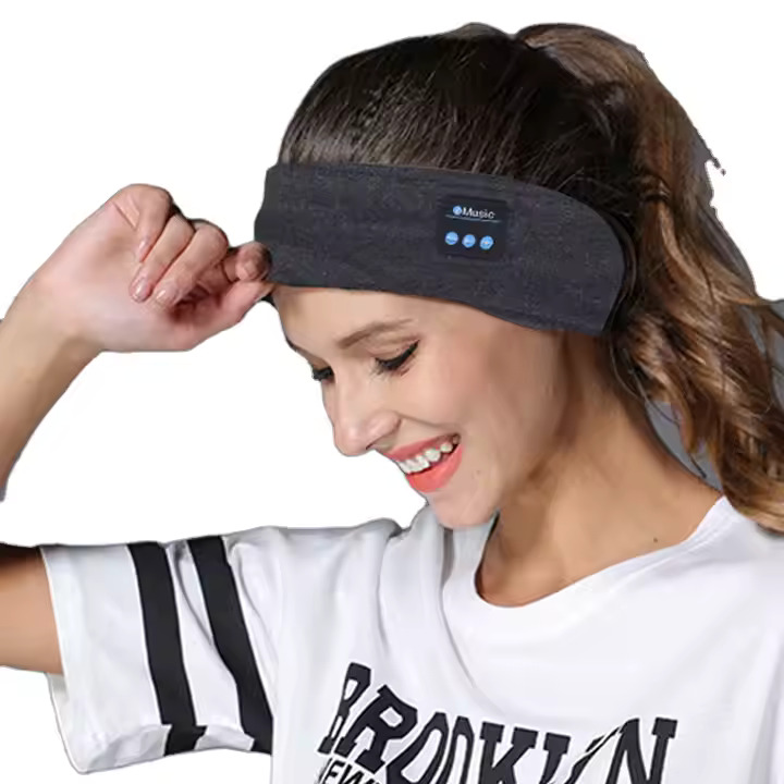 Headband Earphones LED Microphone Type-C Sleep Eye Mask Yoga Fitness Headscarf Running Stereo Sound Wireless In-Ear Sports - Image 3