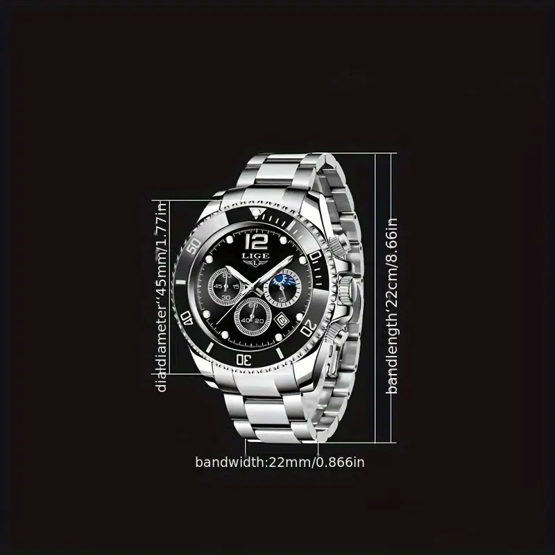 LIGE Men's Luxury Sports Watch - Image 4